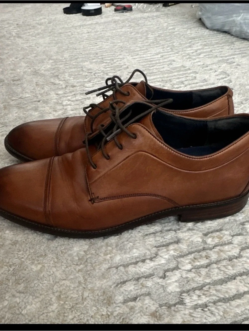 Cole Haan Men's Tan Brown Leather Derby Shoes